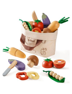 Conjunto de Comida de Madera ROBUD para Niños - Carne y Verduras 2