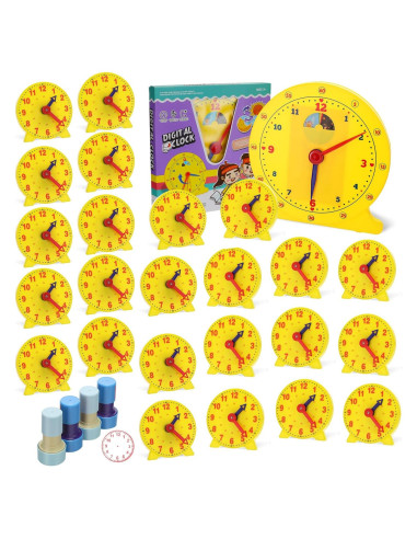 Kit de Reloj de Aula Lenwen 30 Piezas para Aprender la Hora