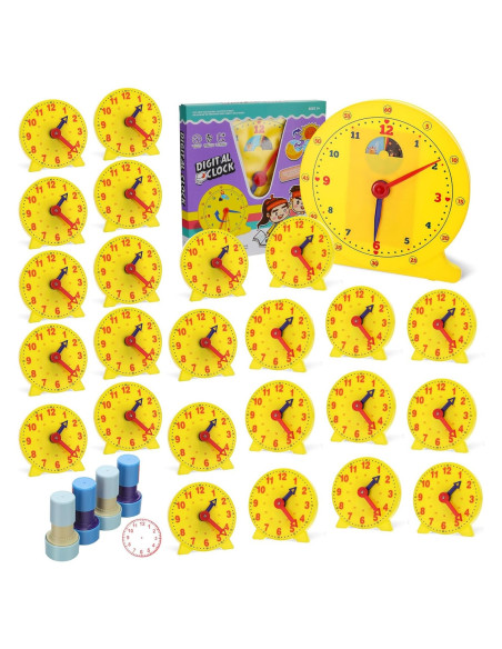 Kit de Reloj de Aula Lenwen 30 Piezas para Aprender la Hora
