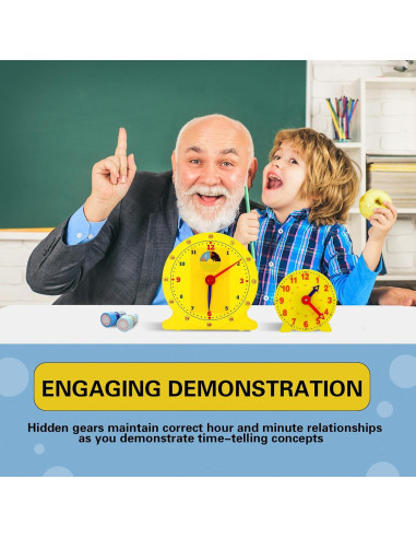Kit de Reloj de Aula Lenwen 30 Piezas para Aprender la Hora