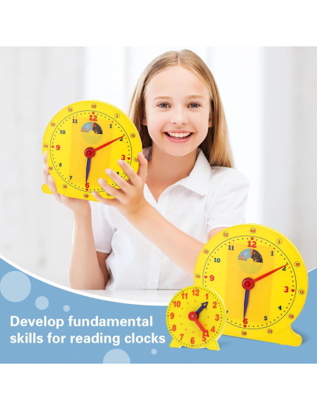Kit de Reloj de Aula Lenwen 30 Piezas para Aprender la Hora