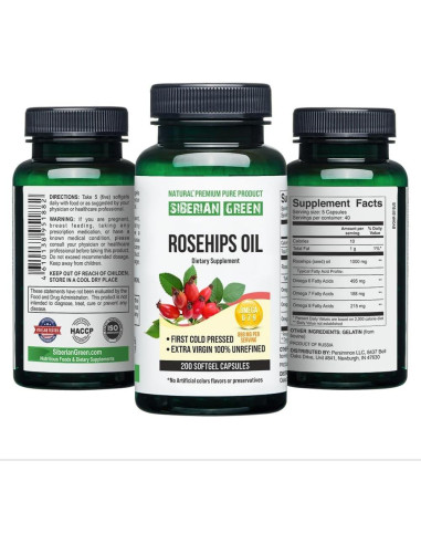 Cápsulas de Aceite de Semilla de Rosa Mosqueta 200 Unidades