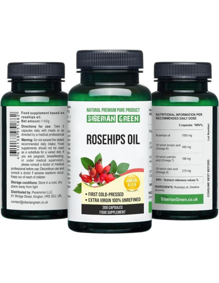 Cápsulas de Aceite de Semilla de Rosa Mosqueta 200 Unidades