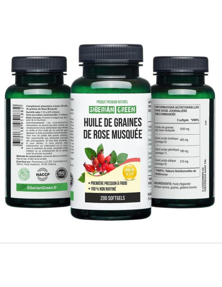 Cápsulas de Aceite de Semilla de Rosa Mosqueta 200 Unidades