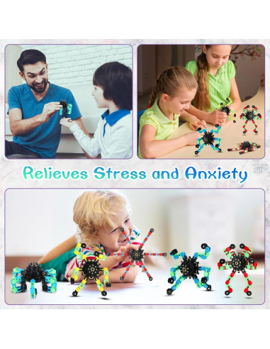 Juguetes Antiestrés Junkin 100 Pcs Spinners Brillantes