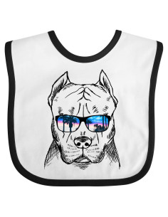 Babero de Bebé Unisex Inktastic Pitbull con Gafas
