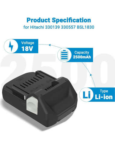Batería Li-ion 18V 2.5Ah Exmate para Hitachi BSL1830C