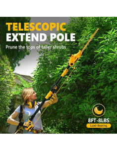 Cortadora de Setos Telescópica Alloyman 20V 2.4m 2 Baterías 2