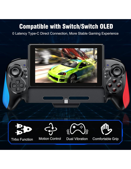 Controlador Switch SHENZHEN SAITAKE Rojo-Azul Ergonómico