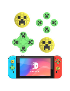 Tapa de agarre Joycon AUDHEID 7 piezas verde y amarillo