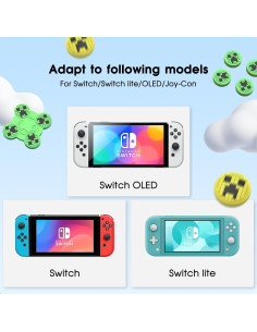 Tapa de agarre Joycon AUDHEID 7 piezas verde y amarillo 2