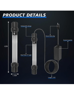 Esterilizador UV-C 20W Ayamaxon para Acuarios y Estanques 2