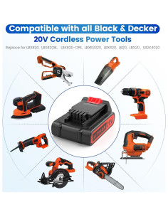 Paquete de 4 Baterías de Litio 20V Black and Decker LBXR20 2