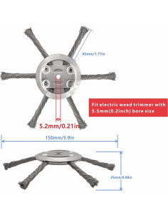 Cabezal de recortadora NeJesZoe 15cm Alambre de Acero - Paquete de 2 2