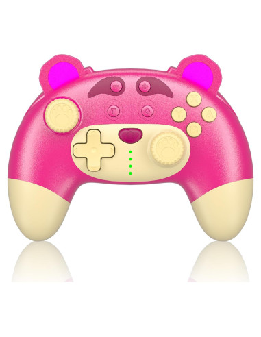 Controlador Pro Inalámbrico Rosa Oso de Fresa para Switch