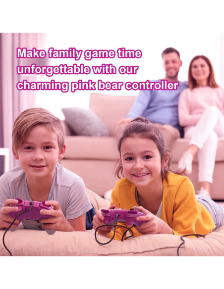 Controlador Pro Inalámbrico Rosa Oso de Fresa para Switch