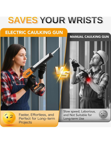 Pistola de Calafateo Eléctrica THIS HILL 300ml 20V 4 Velocidades