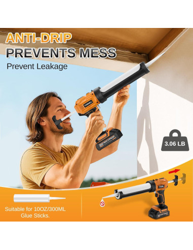 Pistola de Calafateo Eléctrica THIS HILL 300ml 20V 4 Velocidades