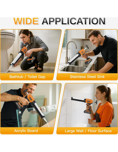 Pistola de Calafateo Eléctrica THIS HILL 300ml 20V 4 Velocidades