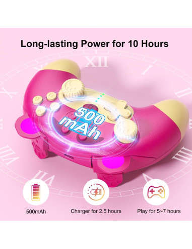Controlador Pro Inalámbrico Rosa Oso de Fresa para Switch