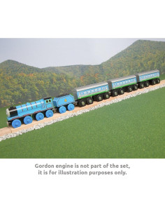 Coches de Ferrocarril de Madera Orbrium - 3 Pcs, 11.43 cm 2