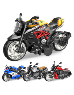 Paquete de 4 Motocicletas de Metal Aleado GY 1:12 Retroceso