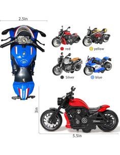 Paquete de 4 Motocicletas de Metal Aleado GY 1:12 Retroceso 2