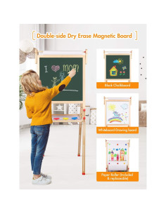 Caballete Infantil de Madera YOHOOLYO con Rollo de Papel 45.72 cm 2