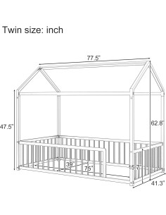 Cama de Piso de Metal Montessori THINK 30 Individual Blanca 2