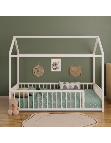 Cama de Piso de Metal Montessori THINK 30 Individual Blanca