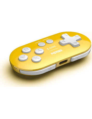 Controlador Mini Bluetooth 8Bitdo Zero 2 Amarillo para Switch