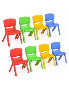 Conjunto de 8 Sillas Coloridas Costzon para Niños