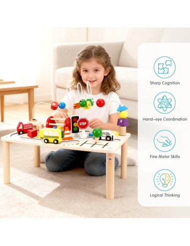 Mesa de Actividades de Madera Donmills 8 en 1 para Niños