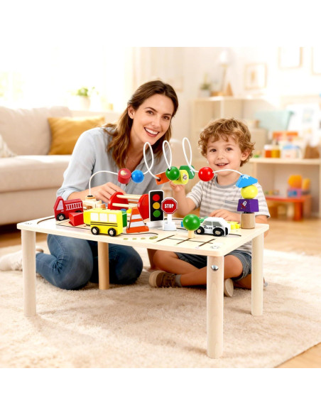 Mesa de Actividades de Madera Donmills 8 en 1 para Niños