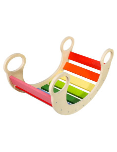 Balancín de Madera Arcoíris Waldorf - Juguete Creativo 73.9x39.1cm