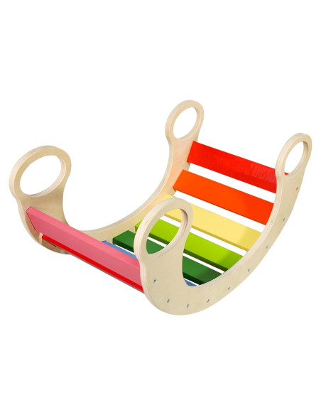 Balancín de Madera Arcoíris Waldorf - Juguete Creativo 73.9x39.1cm