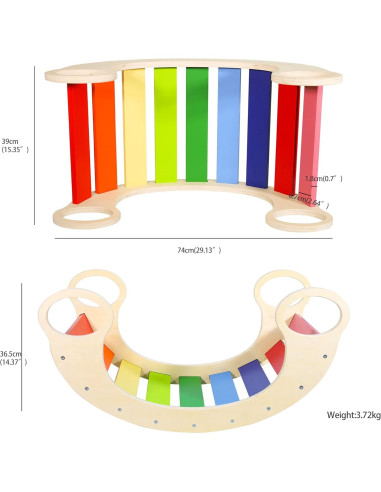 Balancín de Madera Arcoíris Waldorf - Juguete Creativo 73.9x39.1cm