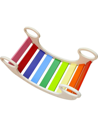 Balancín de Madera Arcoíris Waldorf - Juguete Creativo 73.9x39.1cm