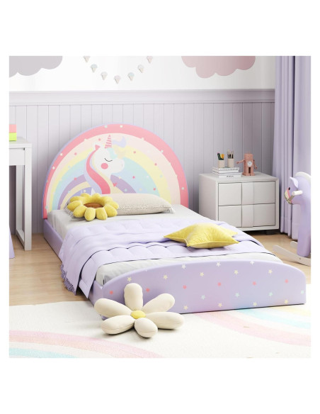 Cama Infantil Twin Baja Costzon Arcoíris Púrpura 204x107 cm