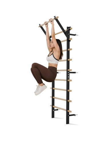 Escalera Sueca de Gimnasio FiitDavz Ajustable 198 cm con Bandas