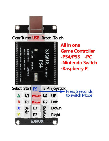 Controlador Arcade SJ@JX para PS4, PC y Nintendo Switch