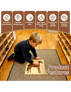 Rompecabezas Montessori de Madera Kinder Park Caballo 24x24cm 2