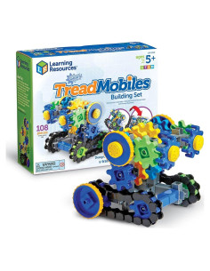 Conjunto de Construcción STEM Treadmobiles Recursos de Aprendizaje 108 Piezas