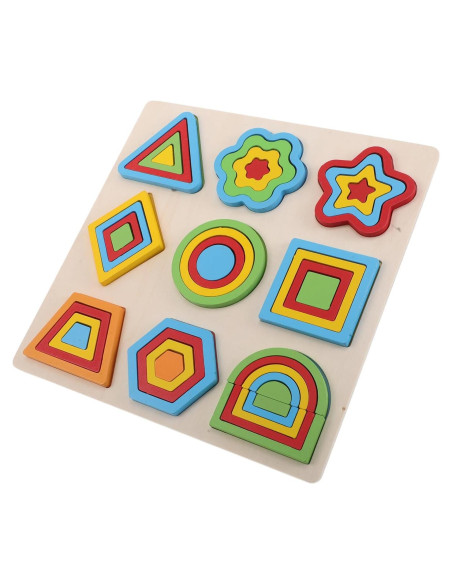 Rompecabezas de Clasificación de Formas de Madera Montessori 30x30cm