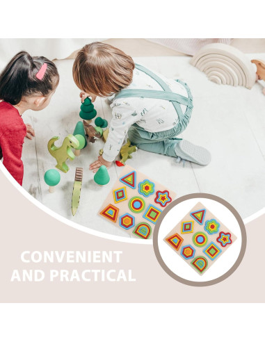 Rompecabezas de Clasificación de Formas de Madera Montessori 30x30cm