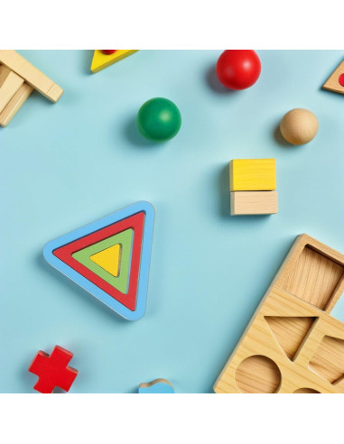 Rompecabezas de Clasificación de Formas de Madera Montessori 30x30cm