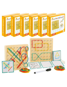 Juego de Tableros Geométricos de Madera Jenaai - 6 Piezas STEM