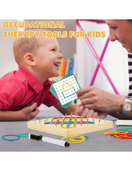 Juego de Tableros Geométricos de Madera Jenaai - 6 Piezas STEM