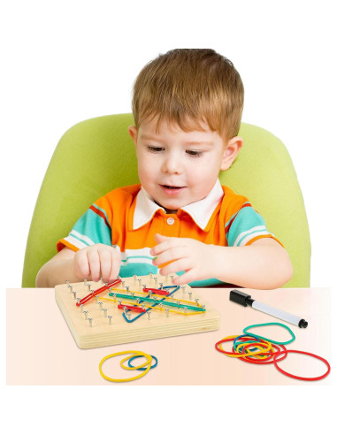 Juego de Tableros Geométricos de Madera Jenaai - 6 Piezas STEM