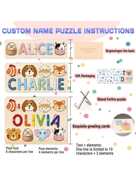 Rompecabezas de Nombre Personalizado SCZQOVR 28x22 cm